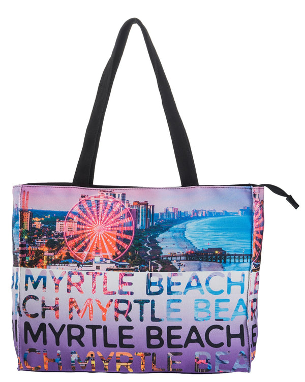 Skyline Watercolor Medium Tote- Myrtle Beach