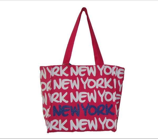 Bold Letter Small Tote- New York