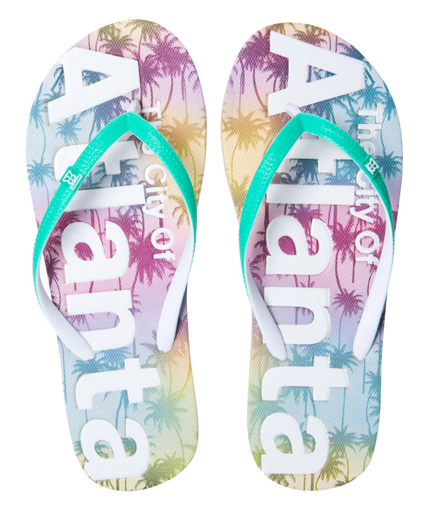 Rainbow Palm Trees Women Flip Flop- Atlanta