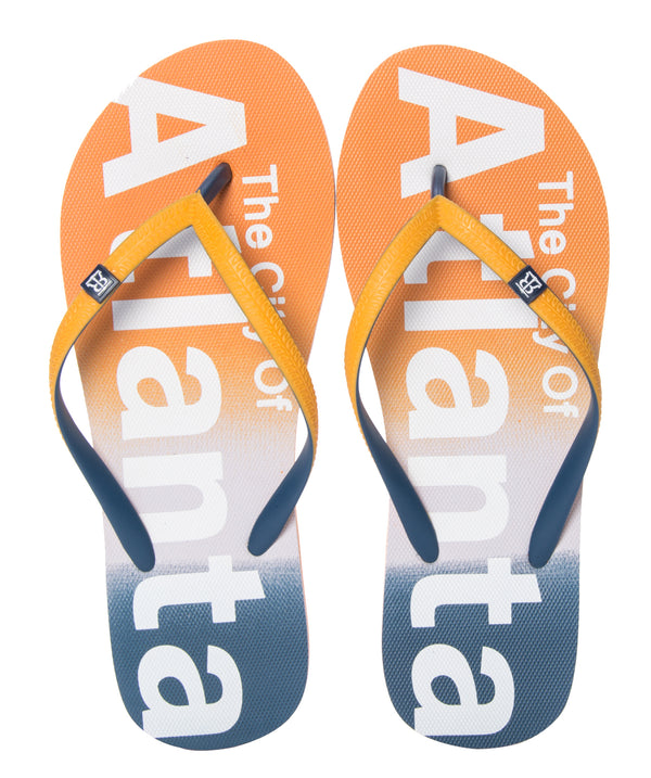 Women's Gold and Blue Flip Flop- Atlanta