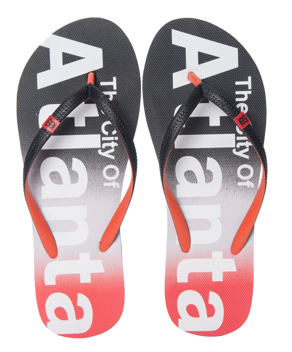 Women's Black and Red Flip Flop- Atlanta