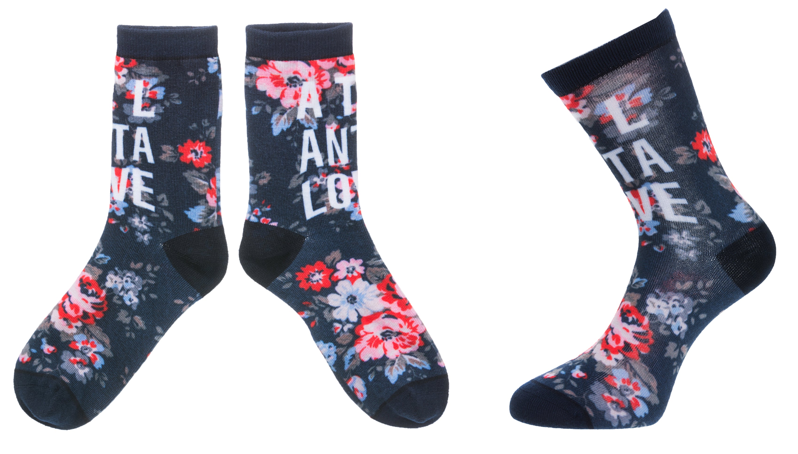 Floral Navy Socks- Atlanta – robinruthstore.com