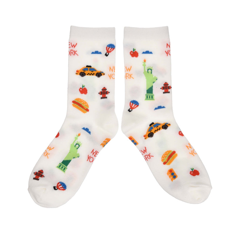 New York Cartoon Icon Socks