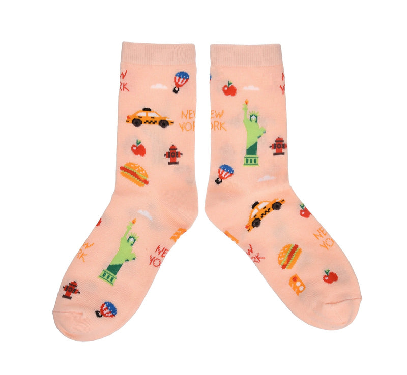 New York Cartoon Icon Socks