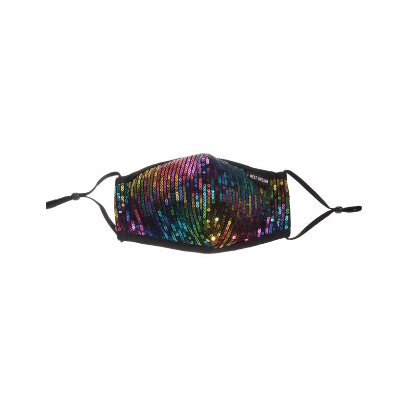 West Virginia- Rainbow Glamour Sequin Mask
