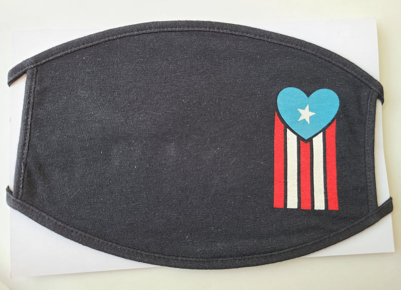 Puerto Rico- Heart Flag Face Cover