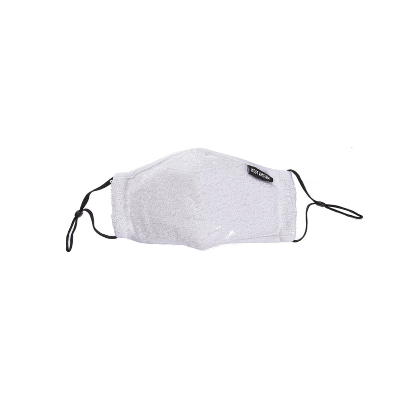 West Virginia- White Glamour Sequin Mask