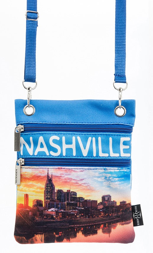 Skyline Watercolor Neck Wallet- Nashville