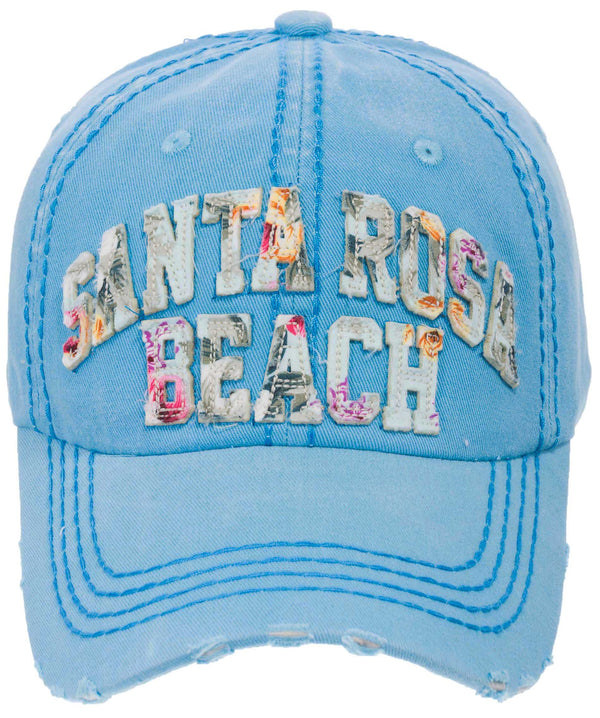 Distressed Flower Patch Cap- Santa Rosa