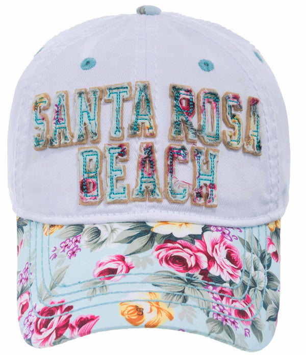 Distressed Floral Patch Cap- Santa Rosa