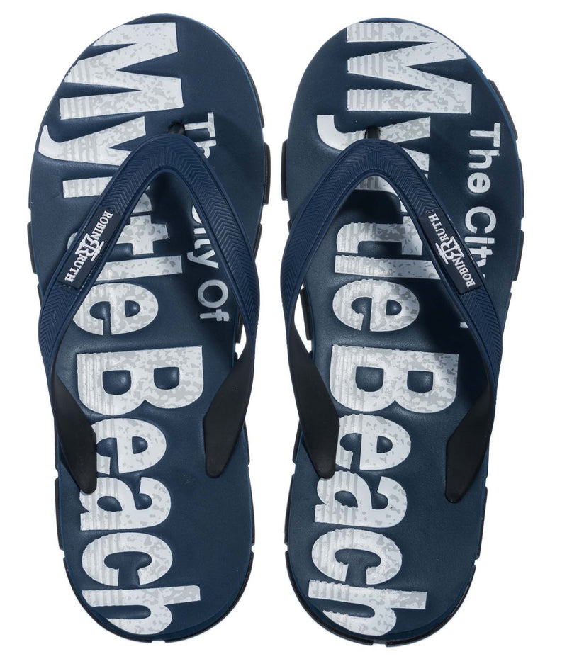 Pressed Men's Navy Flip Flop- Myrtle Beach