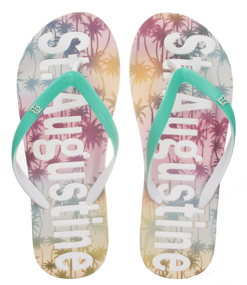 Rainbow Palm Trees Women's Flip Flop- St. Augustine