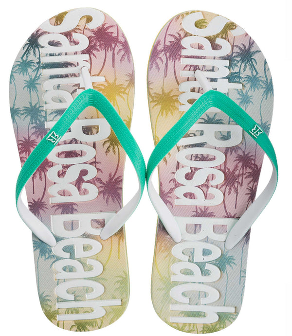 Rainbow Palm Trees Women's Flip Flop- Santa Rosa