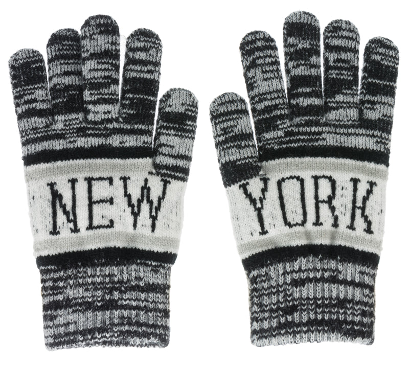 New Classic Winter Gloves- NY Distressed Black & White