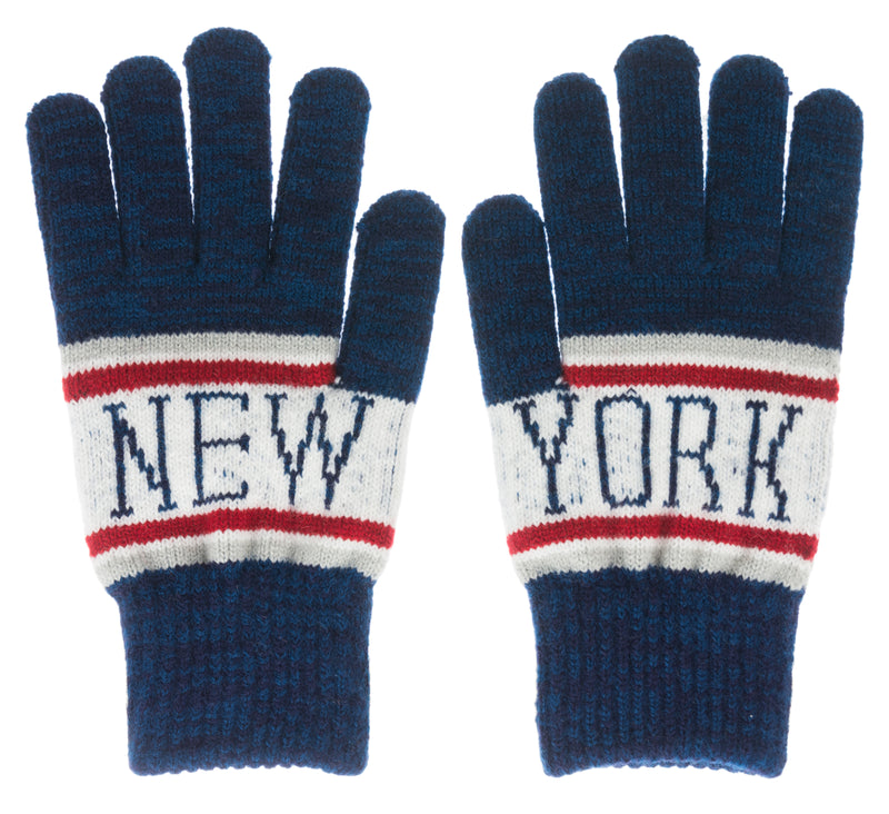 New Classic Winter Gloves- NY Distressed Black & White