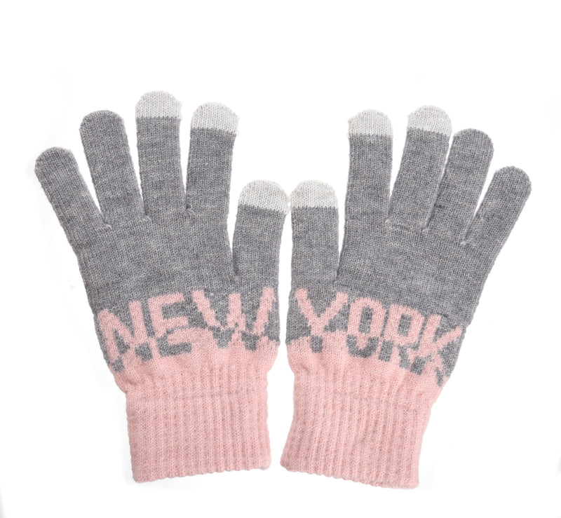 Color Block Smart Touch Gloves -NY