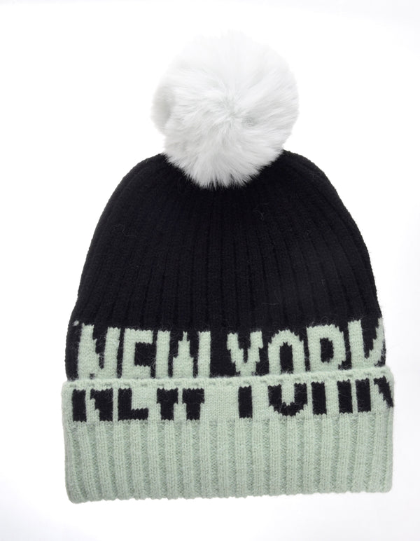 Color Block Beanie- NY