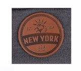 Leather Patch Beanie- NY