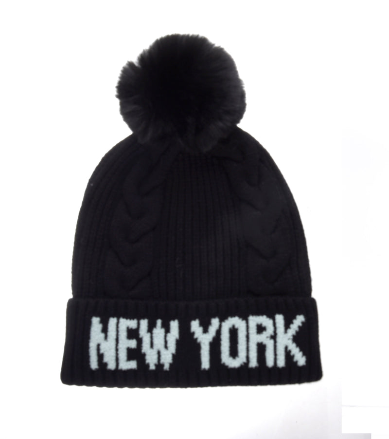 Cable Knit Beanie- NY