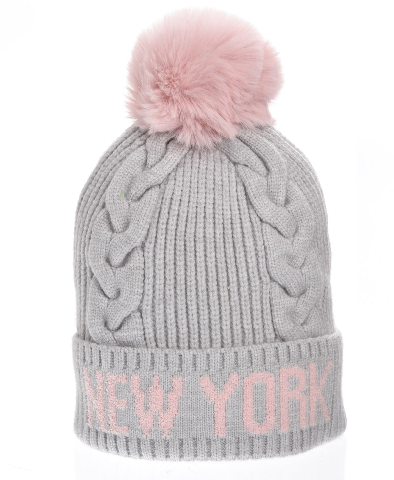 Cable Knit Beanie- NY