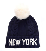 Cable Knit Beanie- NY