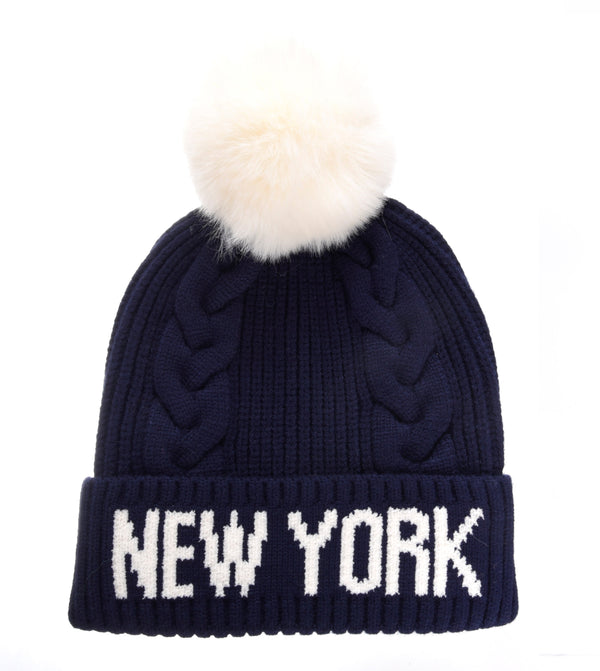 Cable Knit Beanie- NY