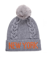 Cable Knit Beanie- New York