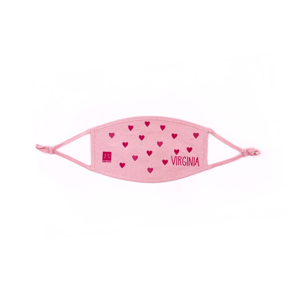 Virginia- Youth Hearts Pink Face Cover