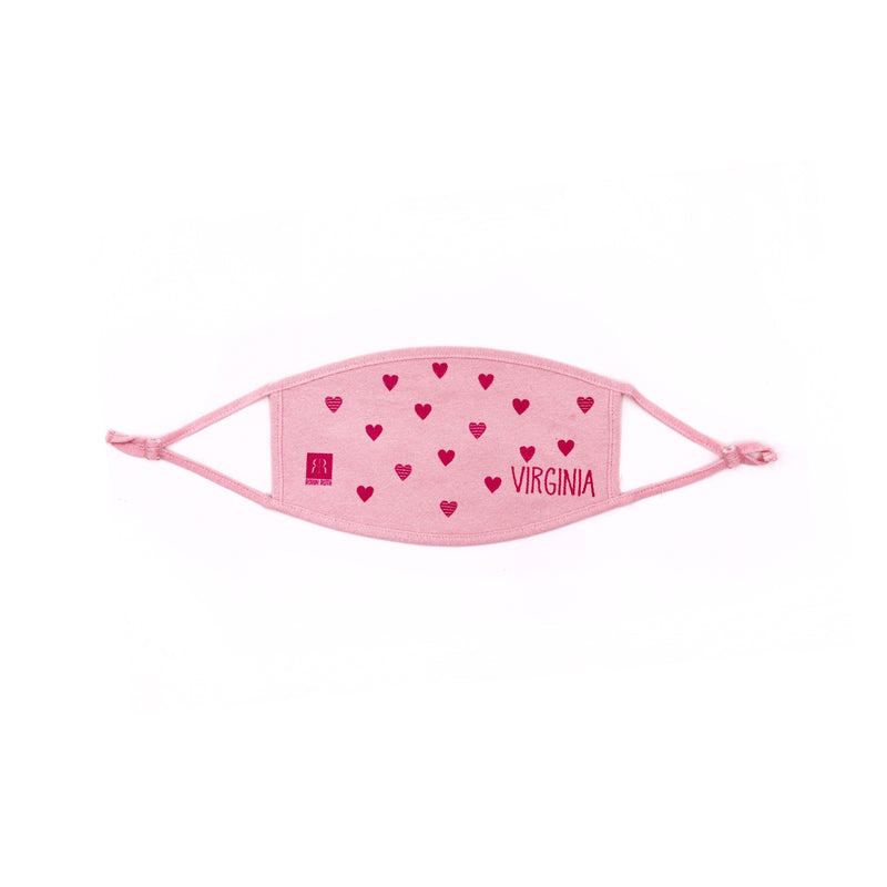 Virginia- Youth Hearts Pink Face Cover